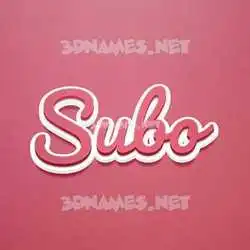 subo in Red Scribble style - 3D name wallpaper