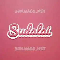 sudalai in Red Scribble style - 3D name wallpaper