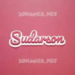 sudarson in Red Scribble style - 3D name wallpaper