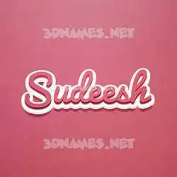 sudeesh in Red Scribble style - 3D name wallpaper