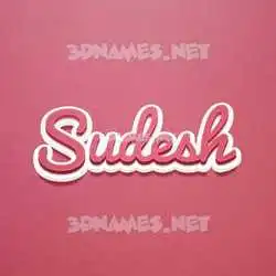 sudesh in Red Scribble style - 3D name wallpaper