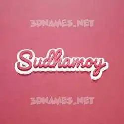 sudhamoy in Red Scribble style - 3D name wallpaper