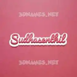 sudhasenthil in Red Scribble style - 3D name wallpaper