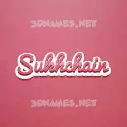 sukhchain in Red Scribble style - 3D name wallpaper