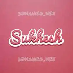 sukhesh in Red Scribble style - 3D name wallpaper