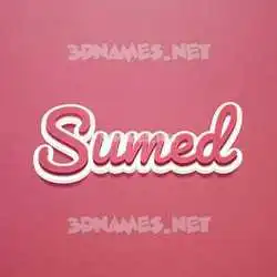 sumed in Red Scribble style - 3D name wallpaper