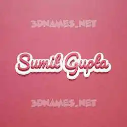 sumit gupta in Red Scribble style - 3D name wallpaper