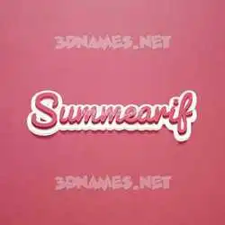 summearif in Red Scribble style - 3D name wallpaper