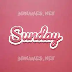 sunday in Red Scribble style - 3D name wallpaper