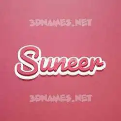 suneer in Red Scribble style - 3D name wallpaper