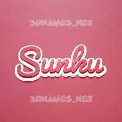 sunku in Red Scribble style - 3D name wallpaper