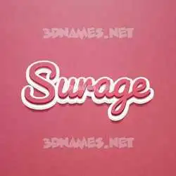 surage in Red Scribble style - 3D name wallpaper