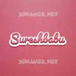 sureshbabu in Red Scribble style - 3D name wallpaper