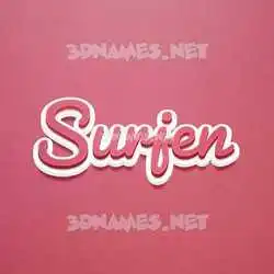 surjen in Red Scribble style - 3D name wallpaper