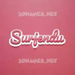 surjendu in Red Scribble style - 3D name wallpaper