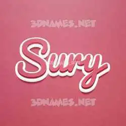 sury in Red Scribble style - 3D name wallpaper
