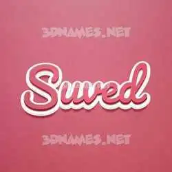 suved in Red Scribble style - 3D name wallpaper