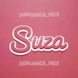 suza in Red Scribble style - 3D name wallpaper