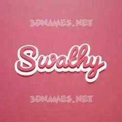 swathy in Red Scribble style - 3D name wallpaper
