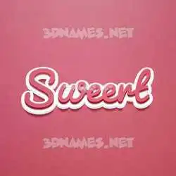 sweert in Red Scribble style - 3D name wallpaper