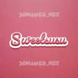 sweetsusu in Red Scribble style - 3D name wallpaper