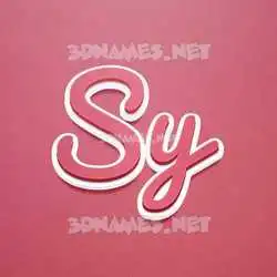 sy in Red Scribble style - 3D name wallpaper