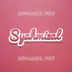syahmizal in Red Scribble style - 3D name wallpaper