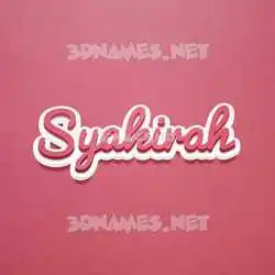 syakirah in Red Scribble style - 3D name wallpaper