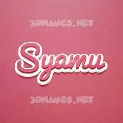 syamu in Red Scribble style - 3D name wallpaper