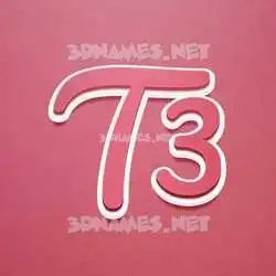 t3 in Red Scribble style - 3D name wallpaper