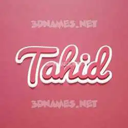 tahid in Red Scribble style - 3D name wallpaper