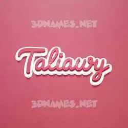 taliawy in Red Scribble style - 3D name wallpaper