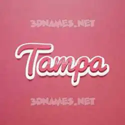 tampa in Red Scribble style - 3D name wallpaper