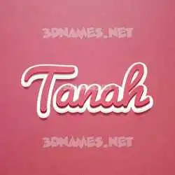 tanah in Red Scribble style - 3D name wallpaper