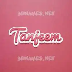 tanjeem in Red Scribble style - 3D name wallpaper