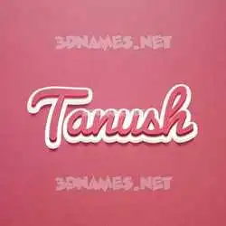 tanush in Red Scribble style - 3D name wallpaper