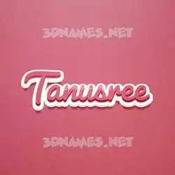 tanusree in Red Scribble style - 3D name wallpaper