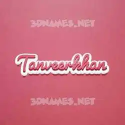 tanveerkhan in Red Scribble style - 3D name wallpaper