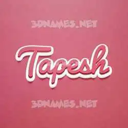 tapesh in Red Scribble style - 3D name wallpaper