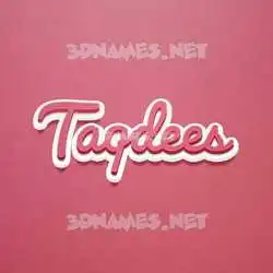 taqdees in Red Scribble style - 3D name wallpaper