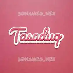 tasaduq in Red Scribble style - 3D name wallpaper