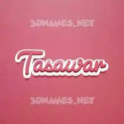 tasawar in Red Scribble style - 3D name wallpaper
