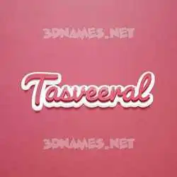 tasveeral in Red Scribble style - 3D name wallpaper