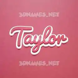 taylor in Red Scribble style - 3D name wallpaper