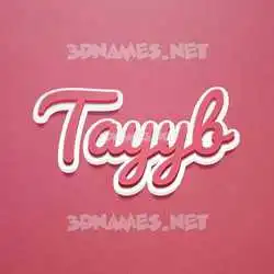 tayyb in Red Scribble style - 3D name wallpaper