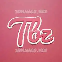 tbz in Red Scribble style - 3D name wallpaper