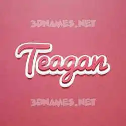 teagan in Red Scribble style - 3D name wallpaper