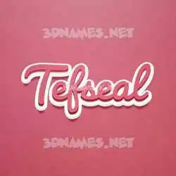 tefseal in Red Scribble style - 3D name wallpaper
