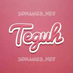 teguh in Red Scribble style - 3D name wallpaper