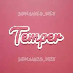 temper in Red Scribble style - 3D name wallpaper